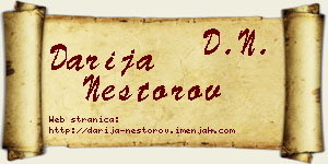 Darija Nestorov vizit kartica